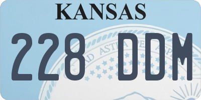 KS license plate 228DDM