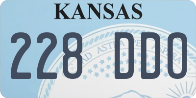 KS license plate 228DDO