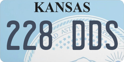 KS license plate 228DDS
