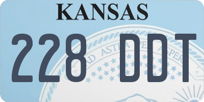 KS license plate 228DDT
