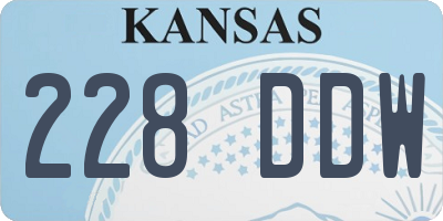 KS license plate 228DDW