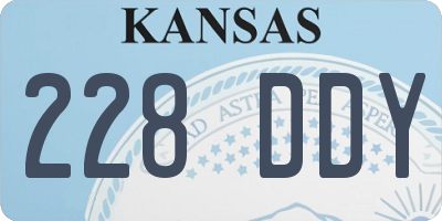 KS license plate 228DDY