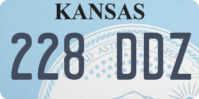 KS license plate 228DDZ