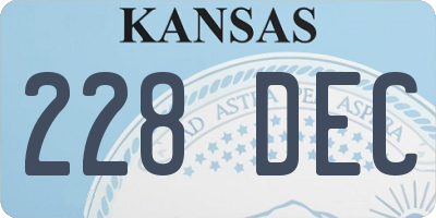 KS license plate 228DEC