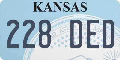 KS license plate 228DED