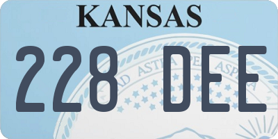 KS license plate 228DEE
