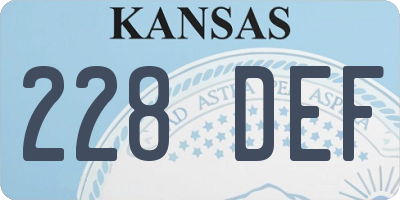 KS license plate 228DEF