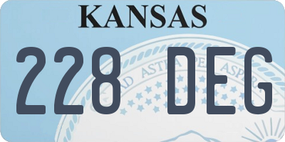 KS license plate 228DEG
