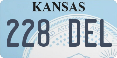 KS license plate 228DEL