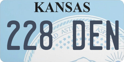 KS license plate 228DEN