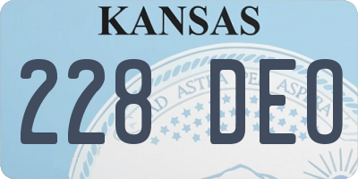 KS license plate 228DEO