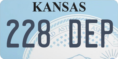 KS license plate 228DEP