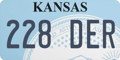 KS license plate 228DER