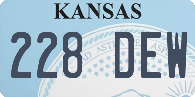 KS license plate 228DEW