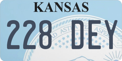 KS license plate 228DEY