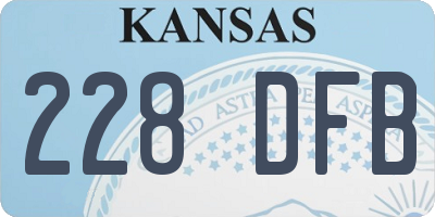 KS license plate 228DFB