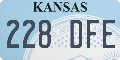 KS license plate 228DFE