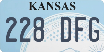 KS license plate 228DFG