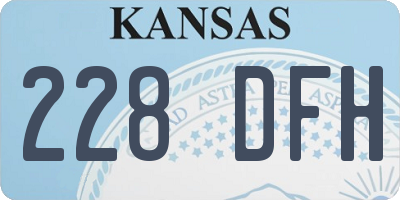 KS license plate 228DFH