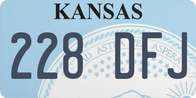 KS license plate 228DFJ