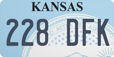 KS license plate 228DFK