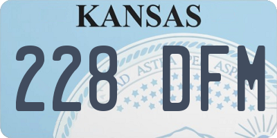 KS license plate 228DFM