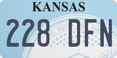 KS license plate 228DFN