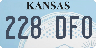 KS license plate 228DFO