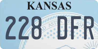 KS license plate 228DFR