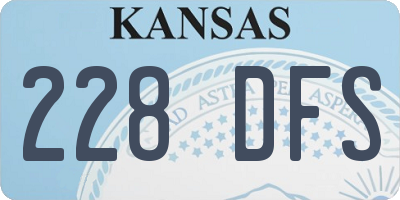 KS license plate 228DFS