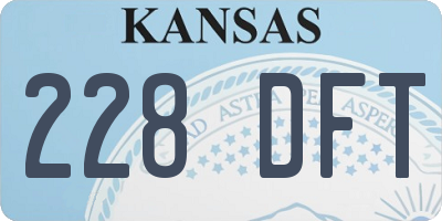 KS license plate 228DFT