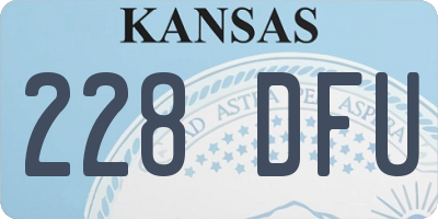 KS license plate 228DFU