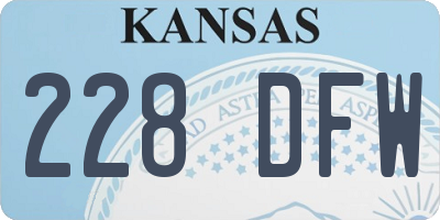 KS license plate 228DFW
