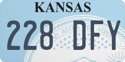 KS license plate 228DFY