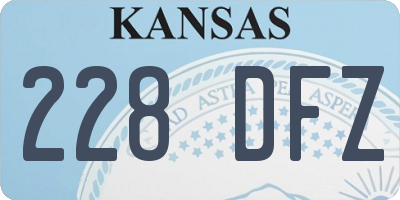 KS license plate 228DFZ