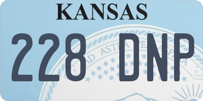 KS license plate 228DNP