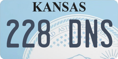 KS license plate 228DNS
