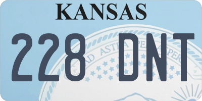KS license plate 228DNT