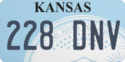 KS license plate 228DNV