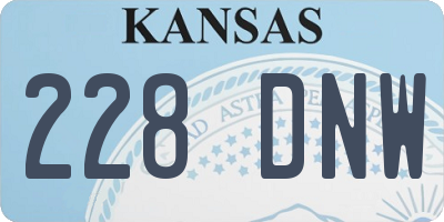 KS license plate 228DNW