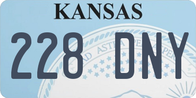 KS license plate 228DNY
