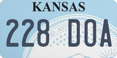 KS license plate 228DOA