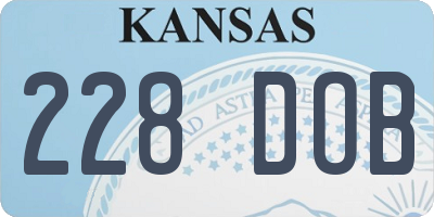 KS license plate 228DOB