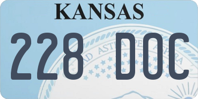 KS license plate 228DOC