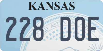 KS license plate 228DOE