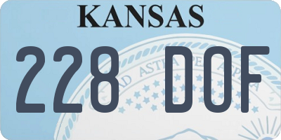 KS license plate 228DOF