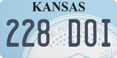 KS license plate 228DOI