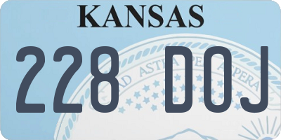KS license plate 228DOJ