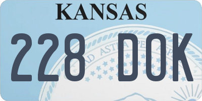 KS license plate 228DOK