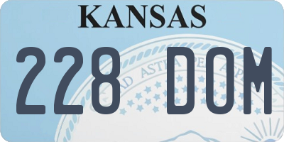 KS license plate 228DOM